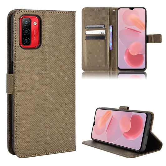 For Ulefone Note 12P Diamond Texture Leather Phone Case(Brown) - Ulefone Cases by buy2fix | Online Shopping UK | buy2fix