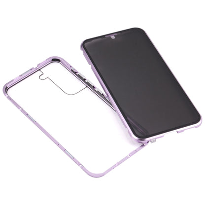 For Samsung Galaxy S22 5G Anti-peeping Magnetic Double-sided Tempered Glass Phone Case(Purple) - Galaxy S22 5G Cases by buy2fix | Online Shopping UK | buy2fix