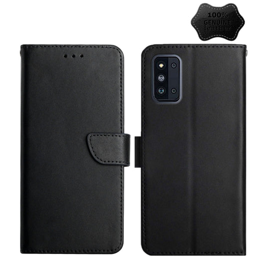 For Samsung Galaxy F52 5G Genuine Leather Fingerprint-proof Horizontal Flip Phone Case(Black) - Galaxy Phone Cases by buy2fix | Online Shopping UK | buy2fix