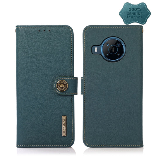 For Nokia X100 KHAZNEH Custer Genuine Leather RFID Phone Case(Green) - Nokia Cases by buy2fix | Online Shopping UK | buy2fix