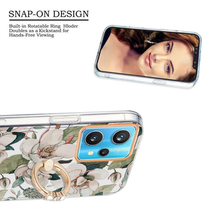 For OPPO Realme 9 Pro+ 5G Ring IMD Flowers TPU Phone Case(Green Gardenia) - Realme Cases by buy2fix | Online Shopping UK | buy2fix