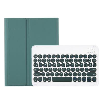YA08B Candy Color Skin Feel Texture Round Keycap Bluetooth Keyboard Leather Case For Samsung Galaxy Tab A8 10.5 2021 SM-X200 / SM-X205(Dark Green) - Samsung Keyboard by buy2fix | Online Shopping UK | buy2fix