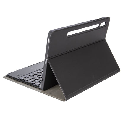YA08B-A  Lambskin Texture Voltage Round Keycap Bluetooth Keyboard Leather Case with Touchpad For Samsung Galaxy Tab A8 10.5 2021 SM-X200 / SM-X205(Black) - Samsung Keyboard by buy2fix | Online Shopping UK | buy2fix