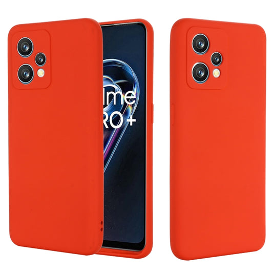 For OPPO Realme 9 Pro+ 5G Global Pure Color Liquid Silicone Shockproof Full Coverage Phone Case(Red) - Realme Cases by buy2fix | Online Shopping UK | buy2fix