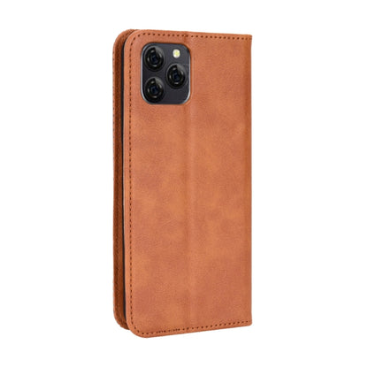 For Blackview A95 Magnetic Buckle Retro Texture Leather Phone Case(Brown) - More Brand by buy2fix | Online Shopping UK | buy2fix