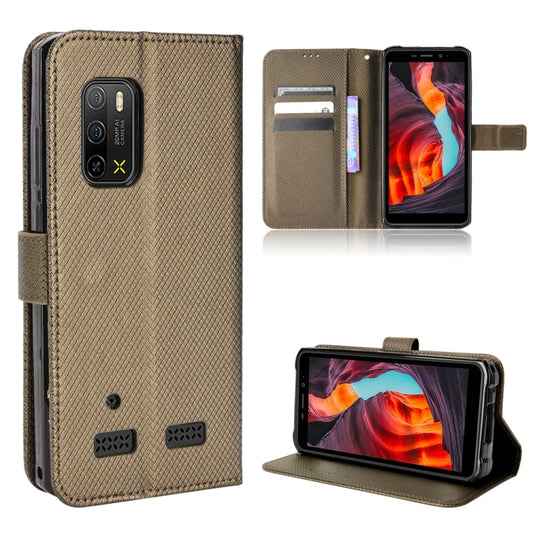 For Ulefone Armor X10 / X10 Pro Diamond Texture Leather Phone Case(Brown) - Ulefone Cases by buy2fix | Online Shopping UK | buy2fix