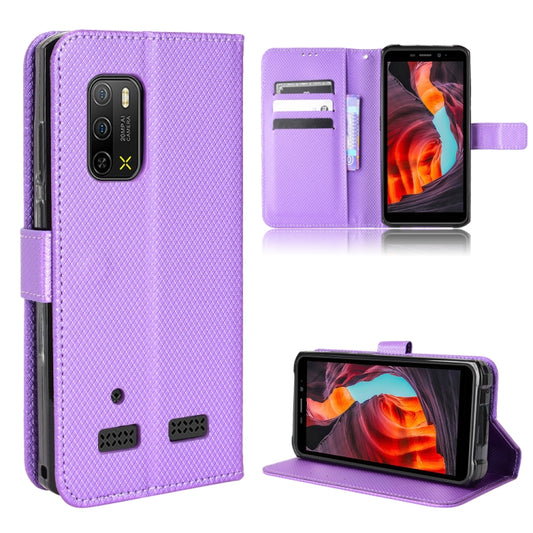 For Ulefone Armor X10 / X10 Pro Diamond Texture Leather Phone Case(Purple) - Ulefone Cases by buy2fix | Online Shopping UK | buy2fix