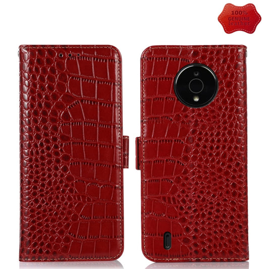 For Nokia C200 Crocodile Top Layer Cowhide Leather Phone Case(Red) - Nokia Cases by buy2fix | Online Shopping UK | buy2fix