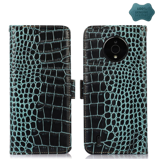 For Nokia C200 Crocodile Top Layer Cowhide Leather Phone Case(Green) - Nokia Cases by buy2fix | Online Shopping UK | buy2fix