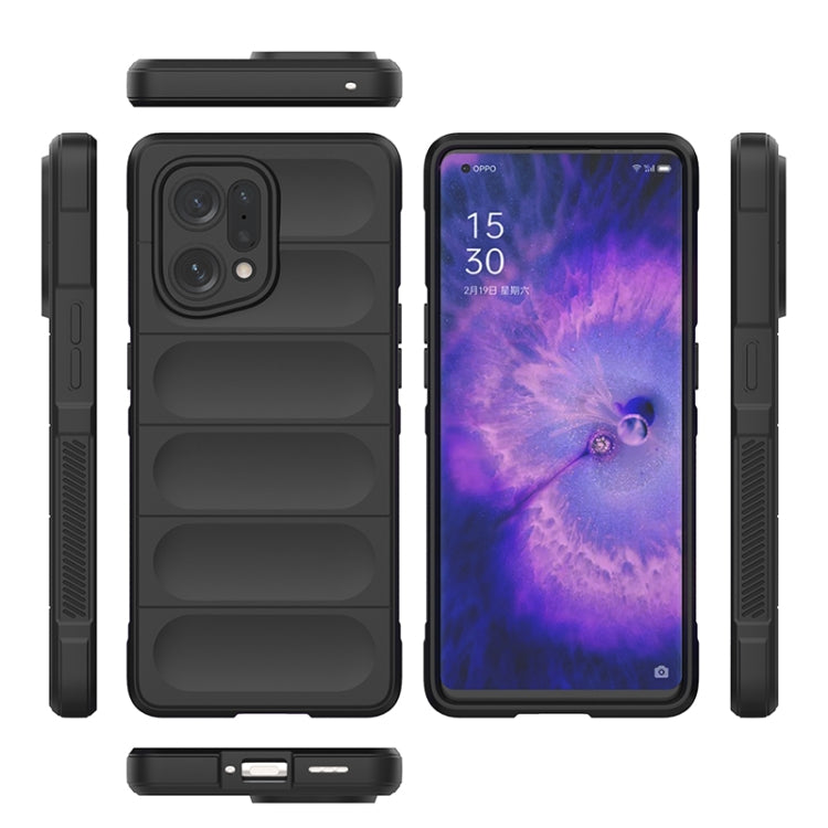 For OPPO Find X5 Magic Shield TPU + Flannel Phone Case(Wine Red) - OPPO Cases by buy2fix | Online Shopping UK | buy2fix