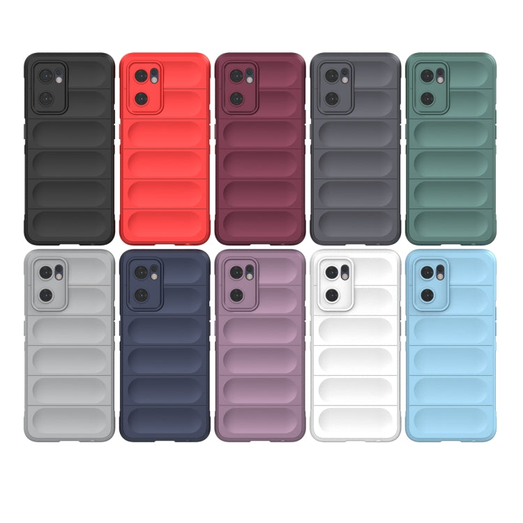 For OPPO Reno7 5G Global / Find X5 Lite Magic Shield TPU + Flannel Phone Case(Light Blue) - OPPO Cases by buy2fix | Online Shopping UK | buy2fix