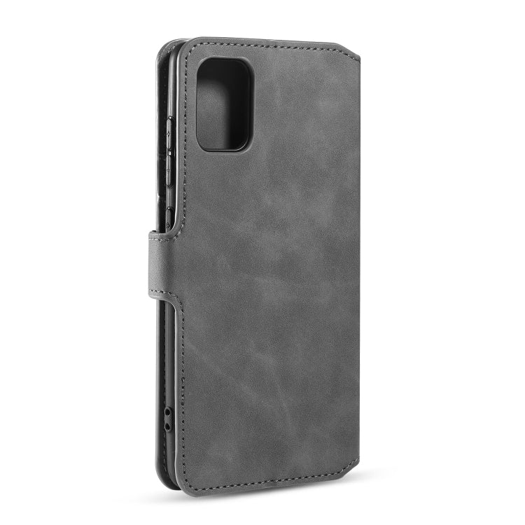 For Galaxy A71 DG.MING Retro Oil Side Horizontal Flip Case with Holder & Card Slots & Wallet(Grey) - Galaxy Phone Cases by DG.MING | Online Shopping UK | buy2fix