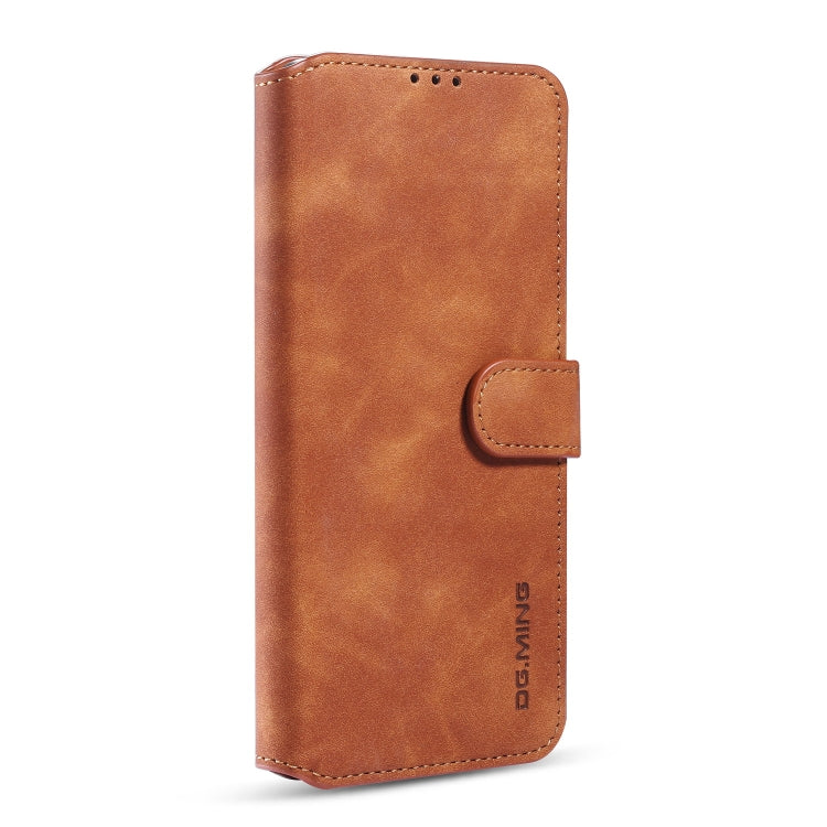 For Galaxy S20 Ultra DG.MING Retro Oil Side Horizontal Flip Case with Holder & Card Slots & Wallet(Brown) - Galaxy Phone Cases by DG.MING | Online Shopping UK | buy2fix