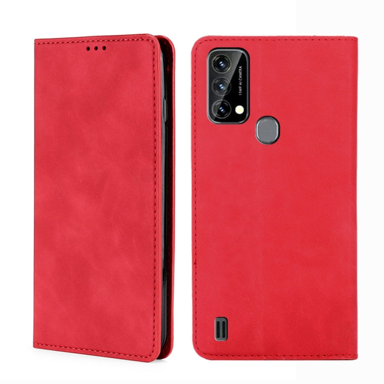 For Blackview A50 Skin Feel Magnetic Horizontal Flip Leather Phone Case(Red) - More Brand by buy2fix | Online Shopping UK | buy2fix