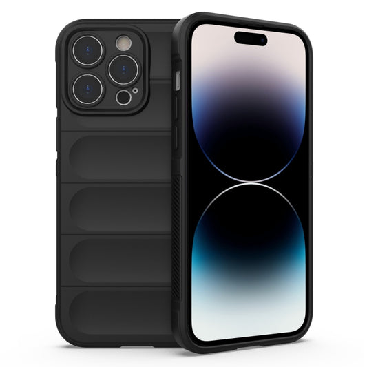 For iPhone 14 Pro Magic Shield TPU + Flannel Phone Case(Black) - iPhone 14 Pro Cases by buy2fix | Online Shopping UK | buy2fix