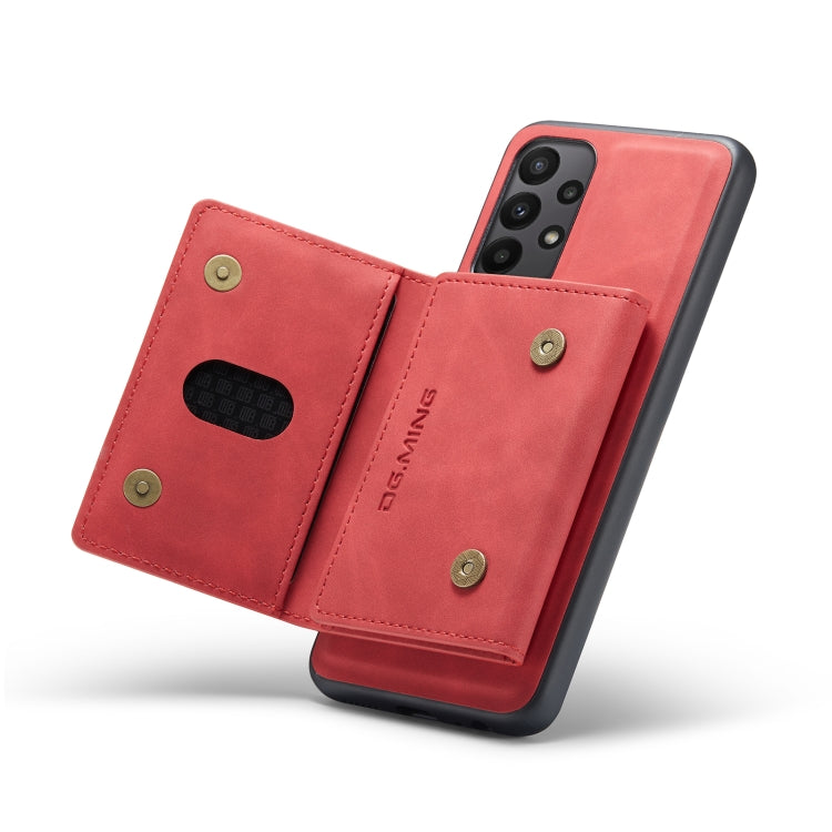 For Samsung Galaxy A23 5G DG.MING M2 Series 3-Fold Multi Card Bag Phone Case(Red) - Galaxy Phone Cases by DG.MING | Online Shopping UK | buy2fix