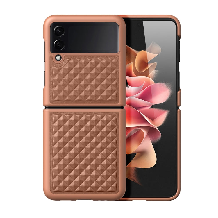 For Samsung Galaxy Z Flip3 5G DUX DUCIS Venice Series Shockproof Genuine Leather Phone Case(Brown) - Galaxy Phone Cases by DUX DUCIS | Online Shopping UK | buy2fix