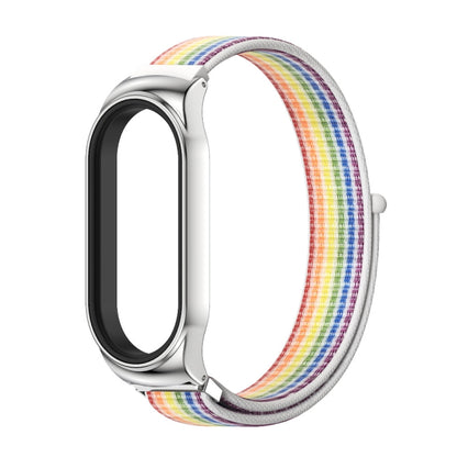 For Xiaomi Mi Band 7 / 7 NFC MIJOBS CS Stainless Steel Case Nylon Watch Band(Colorful Silver) - Watch Bands by MIJOBS | Online Shopping UK | buy2fix