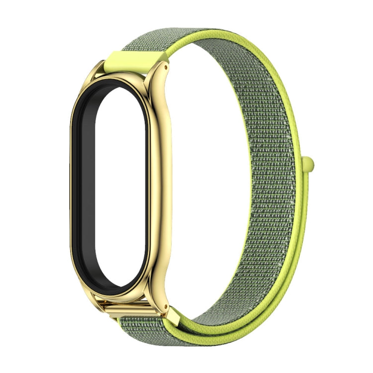 For Xiaomi Mi Band 7 / 7 NFC MIJOBS Plus Stainless Steel Case Nylon Watch Band(Yellow) - Watch Bands by MIJOBS | Online Shopping UK | buy2fix