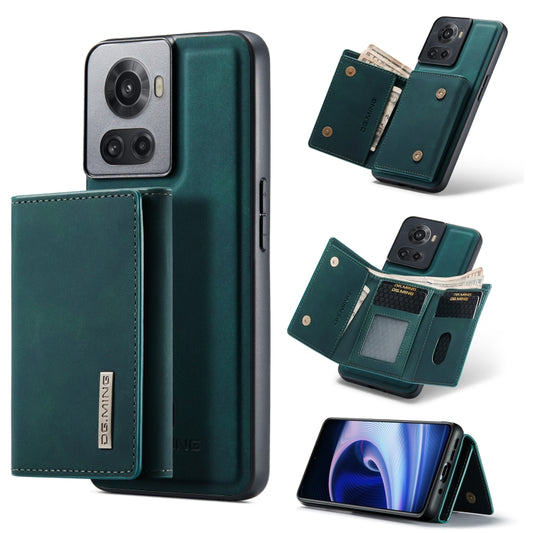 For OnePlus Ace/10R DG.MING M1 Series 3-Fold Multi Card Wallet + Magnetic Phone Case(Green) - OnePlus Cases by DG.MING | Online Shopping UK | buy2fix