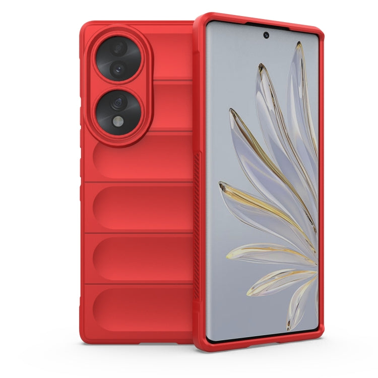 For Honor 70 5G Magic Shield TPU + Flannel Phone Case(Red) - Honor Cases by buy2fix | Online Shopping UK | buy2fix