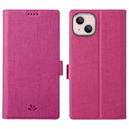 For iPhone 14 Plus ViLi K Series Dual-side Buckle Magsafe Leather Phone Case(Rose Red) - iPhone 14 Plus Cases by ViLi | Online Shopping UK | buy2fix