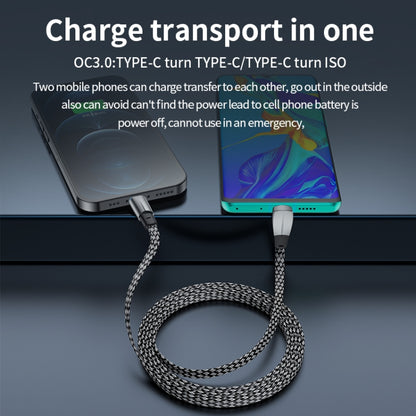 3A USB-C/Type-C to 8 Pin Elbow Fast Charge Data Cable, Length:2m(Grey) - 2 in 1 Cable by buy2fix | Online Shopping UK | buy2fix