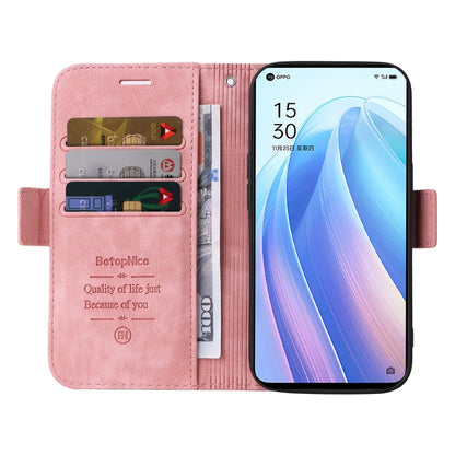 For OPPO Reno 7 5G Global / Find X5 Lite BETOPNICE Dual-side Buckle Leather Phone Case(Pink) - OPPO Cases by BETOPNICE | Online Shopping UK | buy2fix