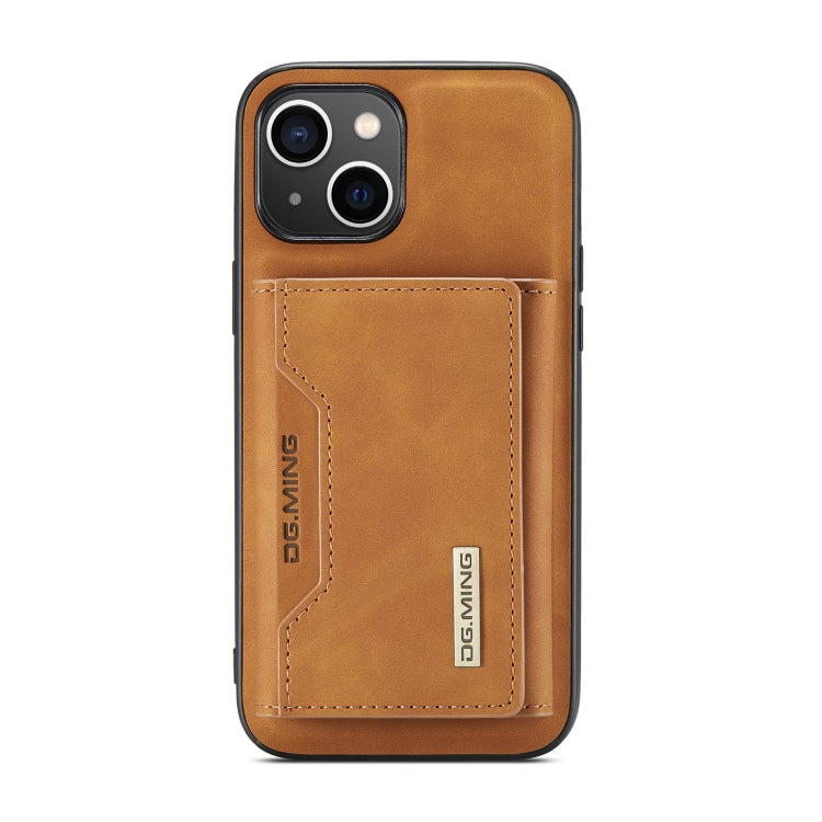 For iPhone 14 Plus DG.MING M2 Series 3-Fold Card Bag Leather Case(Brown) - iPhone 14 Plus Cases by DG.MING | Online Shopping UK | buy2fix