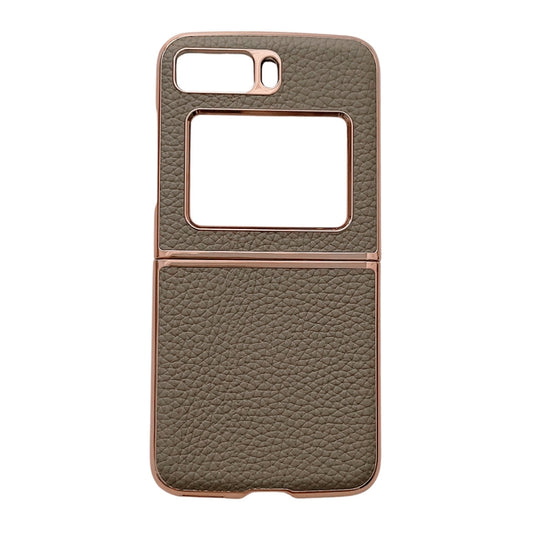 For Motorola Moto Razr 2022 Star Series Nano Electroplating PU Phone Case(Elephant Grey) - Motorola Cases by buy2fix | Online Shopping UK | buy2fix