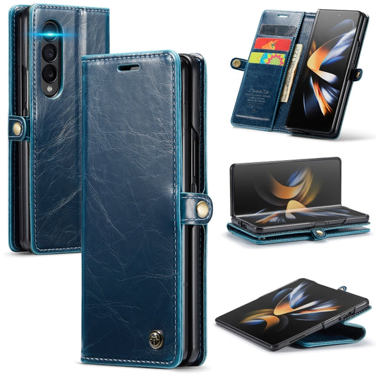 For Samsung Galaxy Z Fold4 CaseMe 003 Crazy Horse Texture Leather Phone Case(Blue) - Galaxy Z Fold4 5G Cases by CaseMe | Online Shopping UK | buy2fix