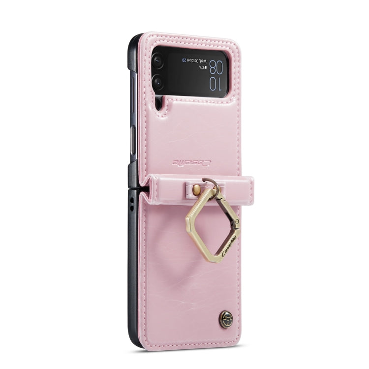 For Samsung Galaxy Z Flip4 CaseMe 003 Crazy Horse Texture Leather Phone Case with Lanyard(Rose Gold) - Galaxy Z Flip4 5G Cases by CaseMe | Online Shopping UK | buy2fix