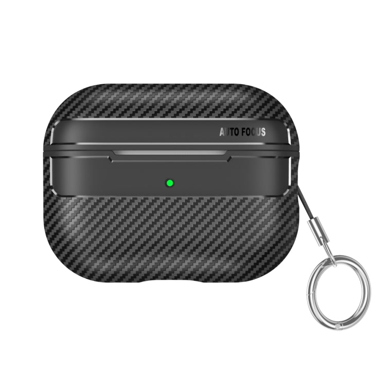 For AirPods Pro 2 Carbon Fiber Texture Anti-fall Earphone Protective Case(Black) - For AirPods Pro 2 by buy2fix | Online Shopping UK | buy2fix