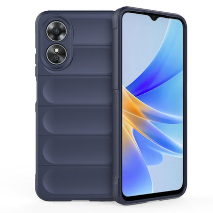 For OPPO A17 4G Global Magic Shield TPU + Flannel Phone Case(Dark Blue) - OPPO Cases by buy2fix | Online Shopping UK | buy2fix