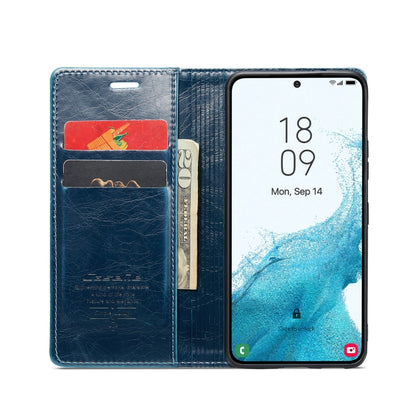 For Samsung Galaxy S22+ 5G CaseMe 003 Crazy Horse Texture Leather Phone Case(Blue) - Galaxy S22+ 5G Cases by CaseMe | Online Shopping UK | buy2fix