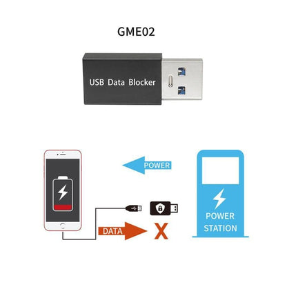 GEM02 USB Data Blocker Charging Connector(Black) - Converter & Adapter by buy2fix | Online Shopping UK | buy2fix