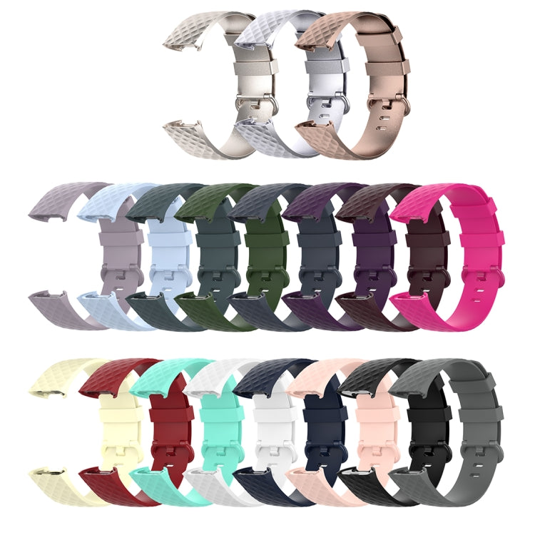 Color Buckle TPU Wrist Strap Watch Band for Fitbit Charge 4 / Charge 3 / Charge 3 SE, Size: S(Rose Red) - Watch Bands by buy2fix | Online Shopping UK | buy2fix