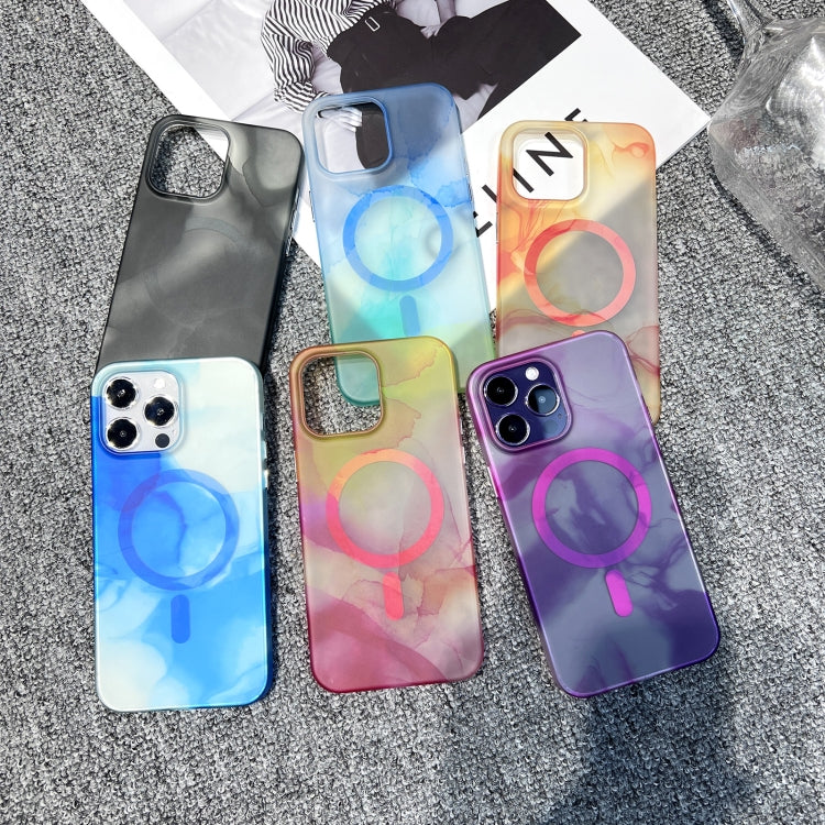 For iPhone 13 MagSafe Magnetic Watercolor TPU Phone Case(Purple) - iPhone 13 Cases by buy2fix | Online Shopping UK | buy2fix