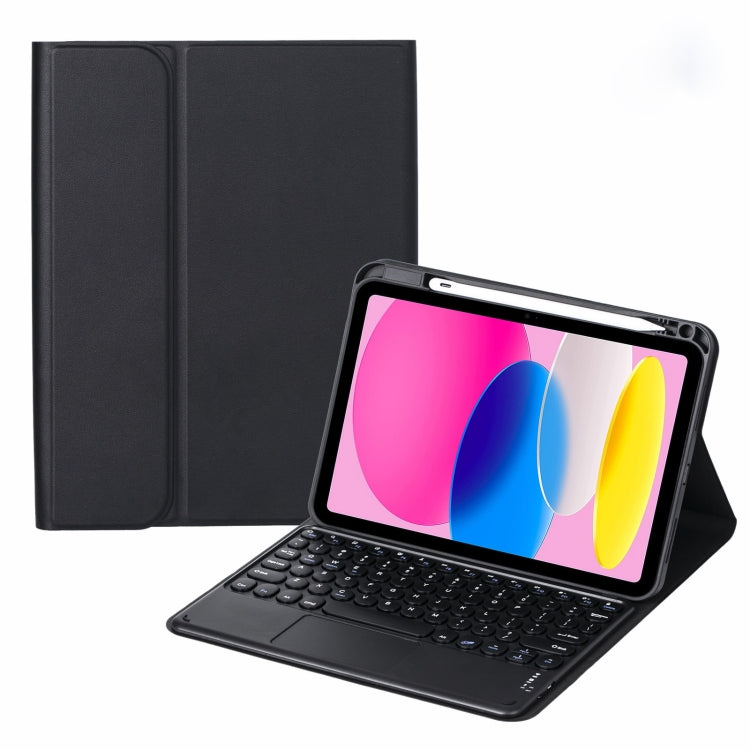 For iPad 10th Gen 10.9 2022 SA-10C Bluetooth Touch Keyboard Leather Tablet Case with Pen Slot(Black) - Universal by buy2fix | Online Shopping UK | buy2fix