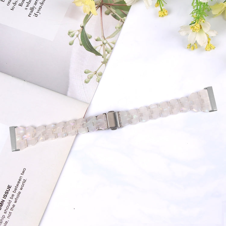 For Fitbit Versa 3 / Sense Universal Rhombus Resin Watch Band(Shell White) - Watch Bands by buy2fix | Online Shopping UK | buy2fix