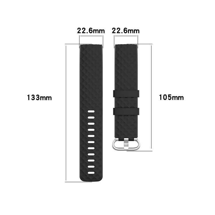 18mm Silver Color Buckle TPU Wrist Strap Watch Band for Fitbit Charge 4 / Charge 3 / Charge 3 SE, Size: L(Rosewood) - Watch Bands by buy2fix | Online Shopping UK | buy2fix