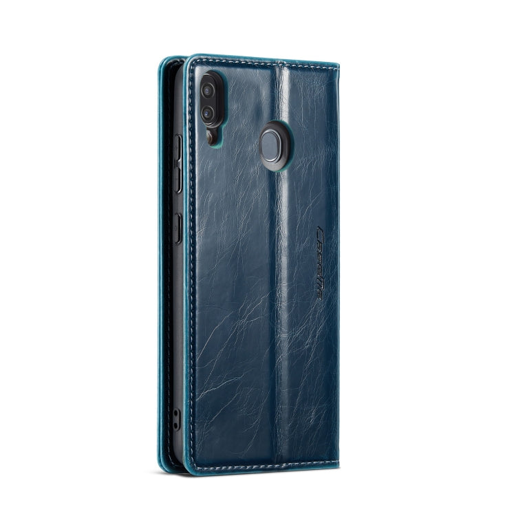 For Samsung Galaxy A20／A30／M10S CaseMe 003 Crazy Horse Texture Leather Phone Case(Blue) - Galaxy Phone Cases by CaseMe | Online Shopping UK | buy2fix