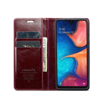 For Samsung Galaxy A20／A30／M10S CaseMe 003 Crazy Horse Texture Leather Phone Case(Wine Red) - Galaxy Phone Cases by CaseMe | Online Shopping UK | buy2fix