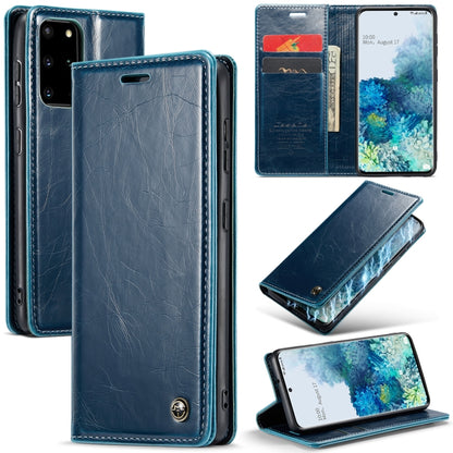 For Samsung Galaxy S20+ CaseMe 003 Crazy Horse Texture Leather Phone Case(Blue) - Galaxy Phone Cases by CaseMe | Online Shopping UK | buy2fix