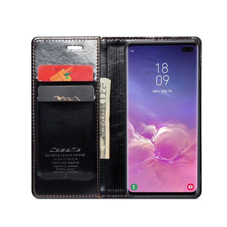 For Samsung Galaxy S10+ CaseMe 003 Crazy Horse Texture Leather Phone Case(Black) - Galaxy Phone Cases by CaseMe | Online Shopping UK | buy2fix