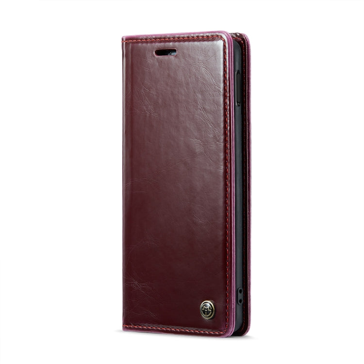 For Samsung Galaxy S10e CaseMe 003 Crazy Horse Texture Leather Phone Case(Wine Red) - Galaxy Phone Cases by CaseMe | Online Shopping UK | buy2fix