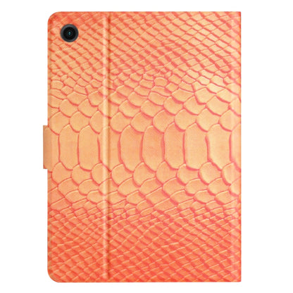 For Samsung Galaxy Tab A8 Solid Color Crocodile Texture Leather Smart Tablet Case(Orange) - Other Galaxy Tab PC by buy2fix | Online Shopping UK | buy2fix