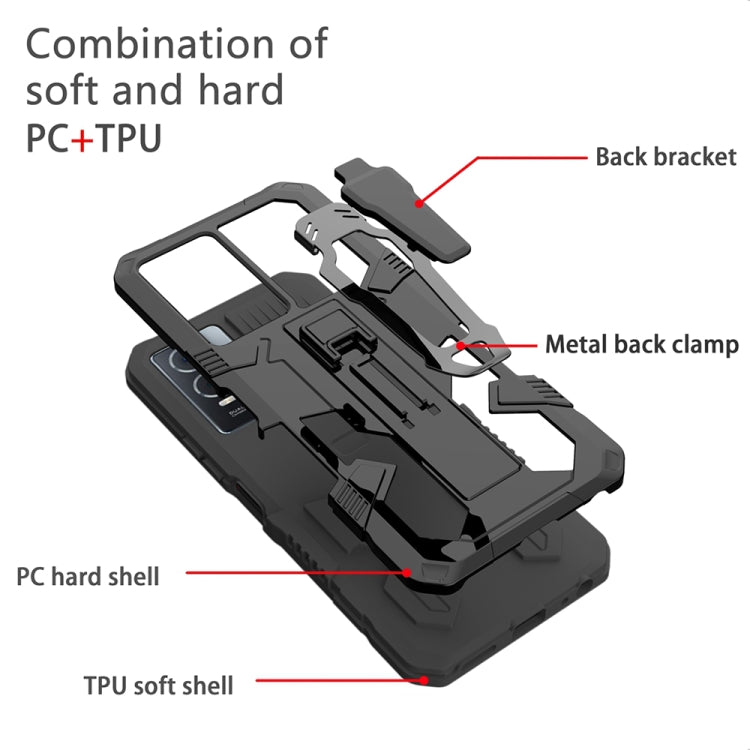 For OPPO A17 Armor Warrior Shockproof PC + TPU Phone Case(Black) - OPPO Cases by buy2fix | Online Shopping UK | buy2fix