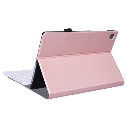 A610 For Galaxy Tab S6 Lite 10.4 P610 / P615 (2020) Bluetooth Keyboard Tablet Case with Stand & Elastic Pen Band(Rose Gold) - Samsung Keyboard by buy2fix | Online Shopping UK | buy2fix