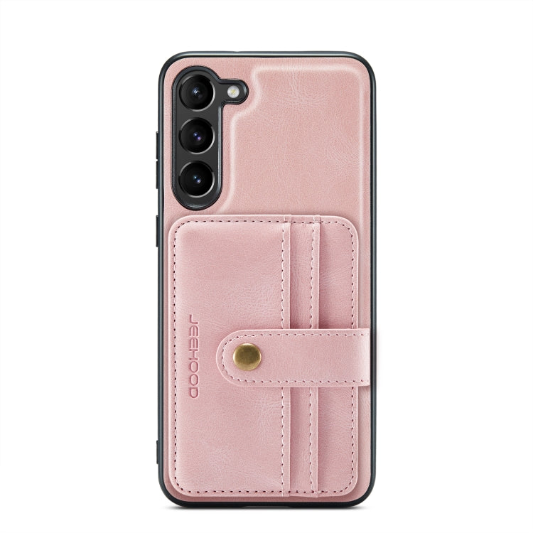 For Samsung Galaxy S23+ 5G JEEHOOD RFID Anti-Theft Wallet Magnetic Leather Phone Case(Pink) - Galaxy S23+ 5G Cases by JEEHOOD | Online Shopping UK | buy2fix